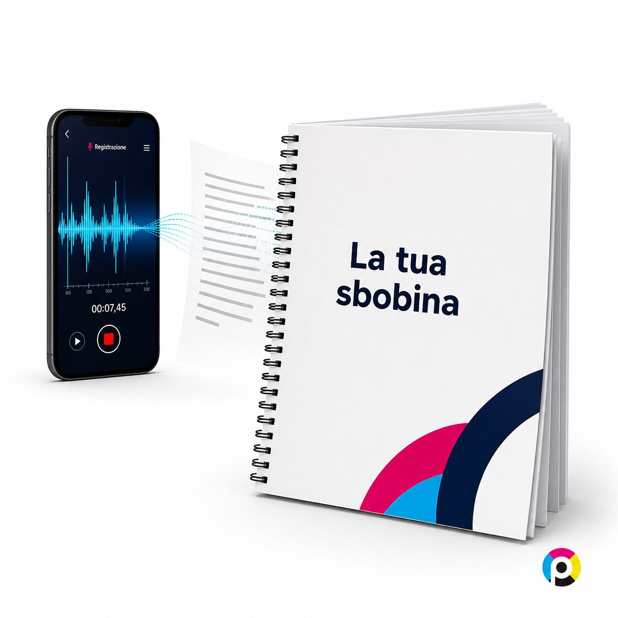 Sbobina universitaria da registrazione audio con stampa e rilegatura a Ferrara
