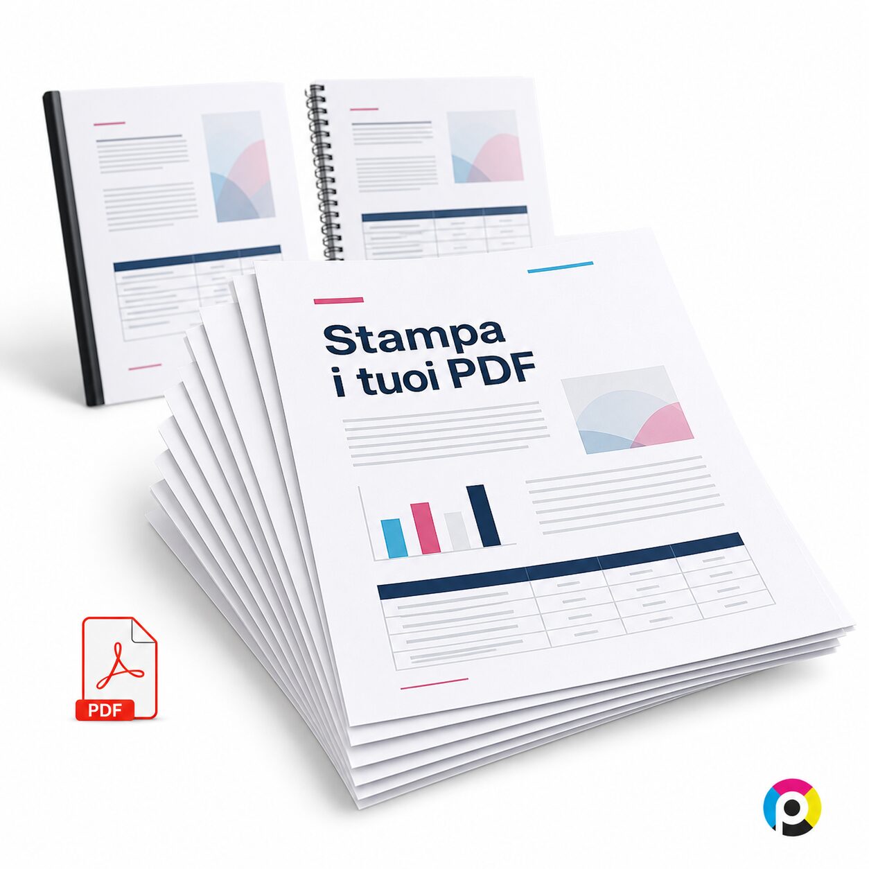 Stampa documenti PDF online in fogli sciolti o rilegati a Ferrara
